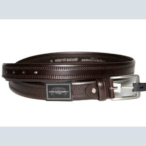 Savile Row Company London Brown Leather Dress Belt Men's Size 38